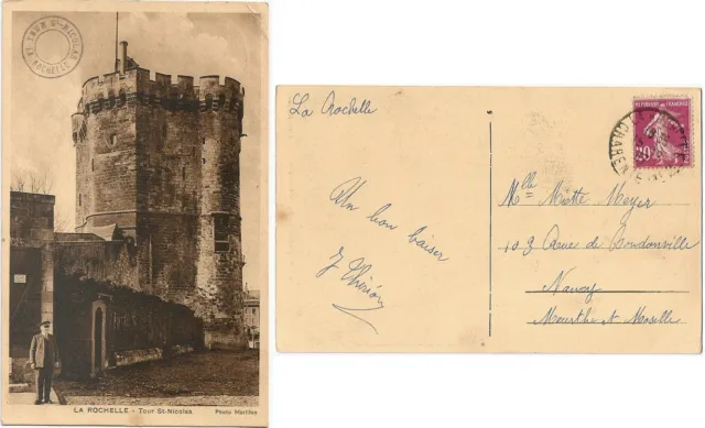 CPA Photo Morillon 1937 postcard Gardien Tour Saint Nicolas LA ROCHELLE 17 (638)