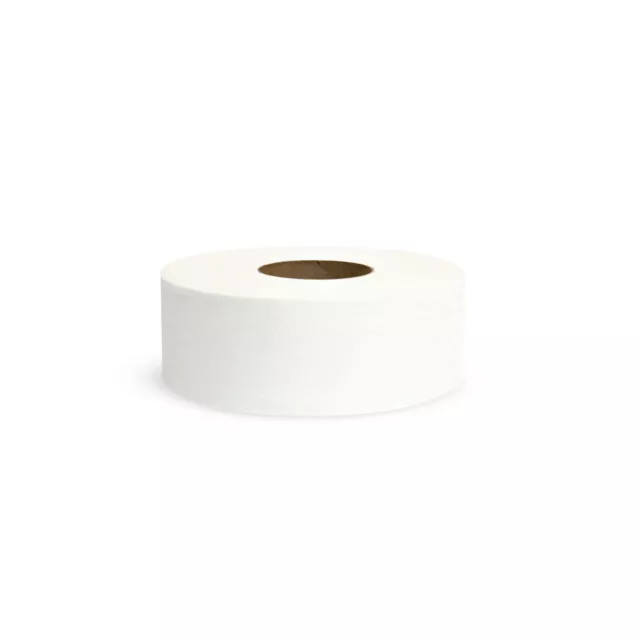 48 Mini Jumbo Toilettenrollen, 150m, Toilettenpapier Gewerbekern 2-lagig weißer Stoff 3