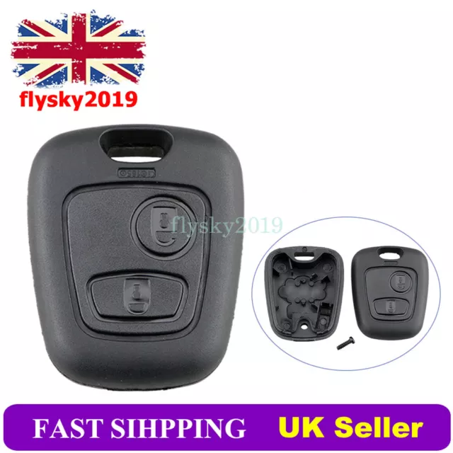 2 Button Key Fob Case Remote Shell For PEUGEOT 107 207 307 407 106 206 306 406