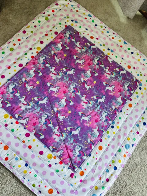 "UNICORN and RAINBOWS" Hand made Baby Play Mat,Baby Mat,Floor Blanket