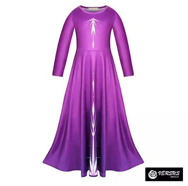 Tipo Frozen Elsa 2 Vestido Violeta Disfraz Niña Carnaval Cosplay Vestido FROZ042 2