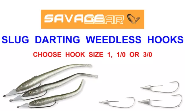 5 SAVAGE GEAR Slug Darting Weedless Hooks Jig Heads For Minnow Sandeel V2  Tails £6.95 - PicClick UK