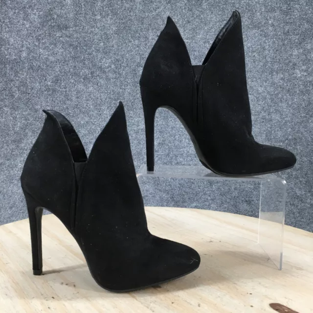 Nine West Boots Womens 6.5 M Electrool 1 Ankle Bootie Black Suede Stiletto Heels