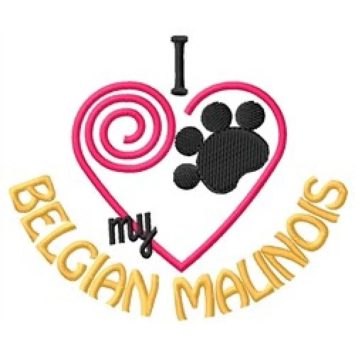 I Heart My Belgian Malinois Ladies T-Shirt 1286-2 Size S - XXL