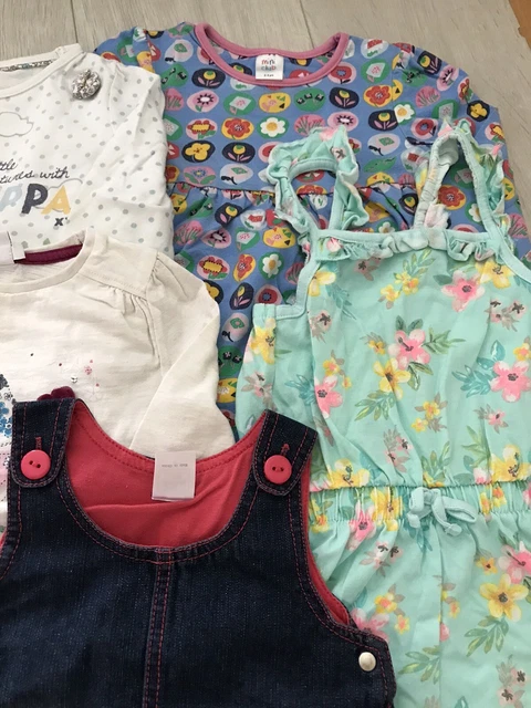Girls Mixed Clothes Bundle inc. Dress, tops, leggings, pinafore age 2-3 years S5