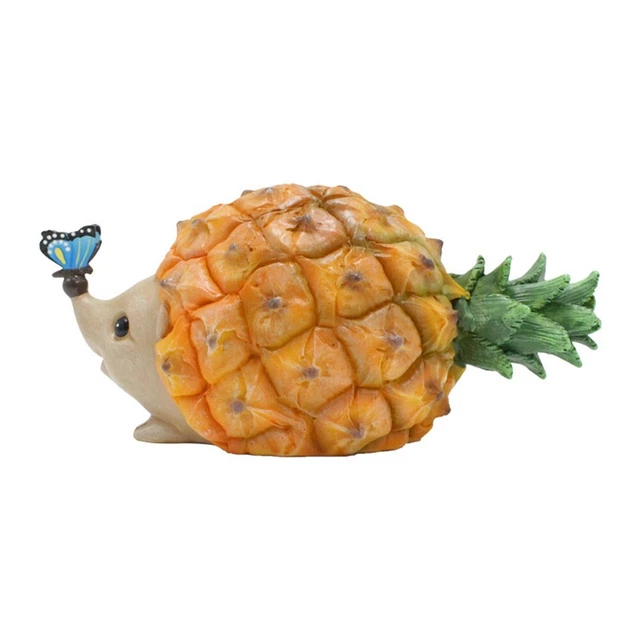 Jolie sculpture ananas hérisson pour votre jardin résine décoration extérieu