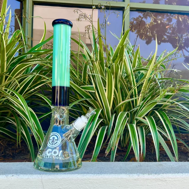 16" inch 50 x 7mm Wall Super Thick Base Color Glass Bong Tobacco Hookah Beaker