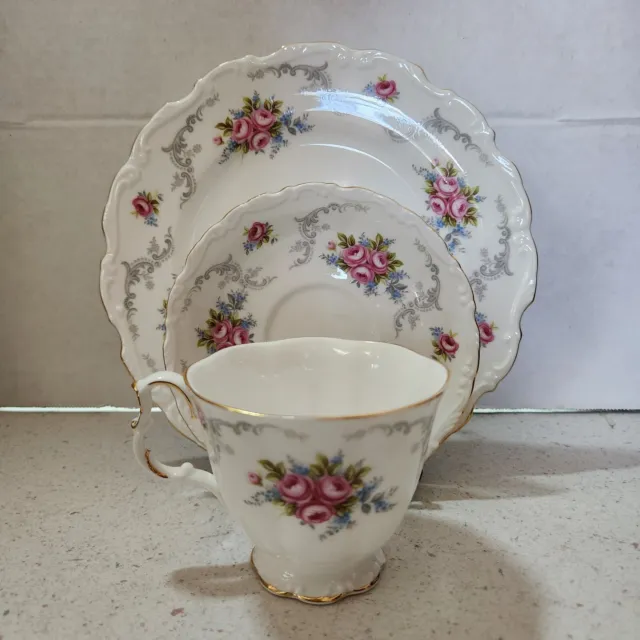 Tranquility Royal Albert Bone China Teacup And Saucer W/ Dessert Plate