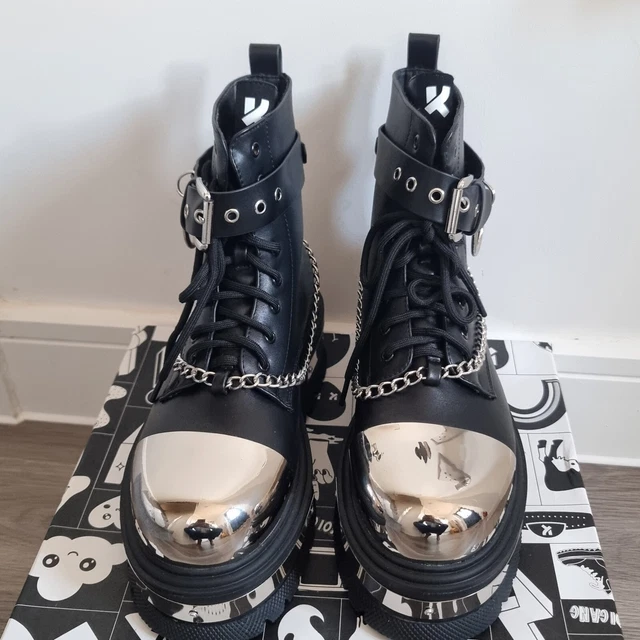 KOI FOOTWEAR BORIN HARDWARE LADIES PLATFORM BOOTS, UK Size