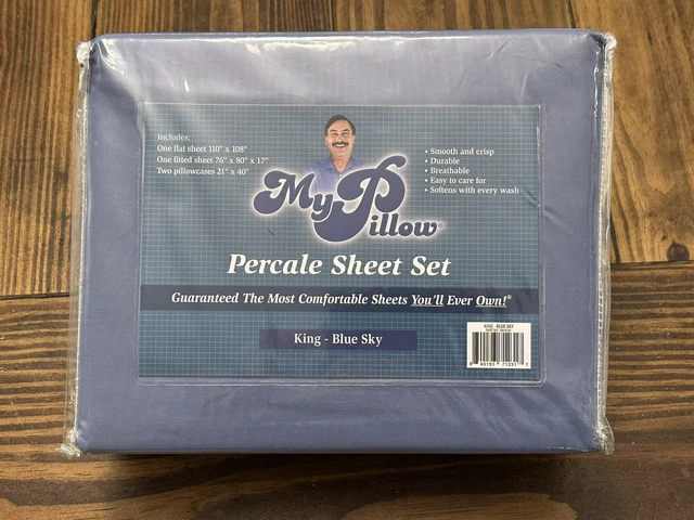 Juego de sábanas My Pillow Percale - talla King - azul cielo