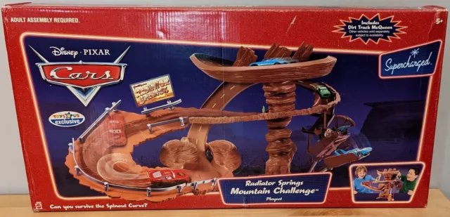 Disney Pixar Cars RADIATOR SPRINGS MOUNTAIN CHALLENGE PLAYSET SUPERCHARGED ~RARE