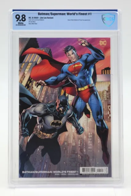 Batman Superman World's Finest (2022) #1 Jim Lee CBCS 9.8 Blue Label White Pages