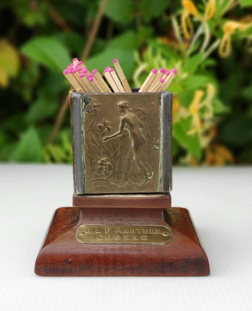Porte-allumettes De Pêche Art Populaire – Vintage Bois Et Métal USA