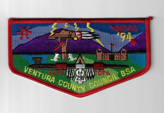 OA 291 Topa-Topa 1994 NOAC Flap RED Bdr. Ventura County Council [MK-3451]