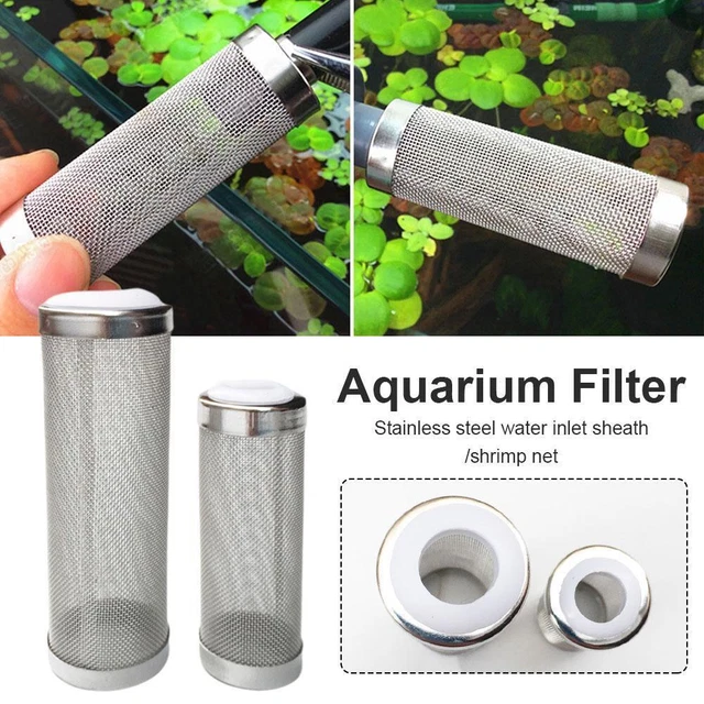 FISH TANK FILTER Steel Inlet Case Mesh Shrimp Filter w Nets W1X6 W4Q2 ...