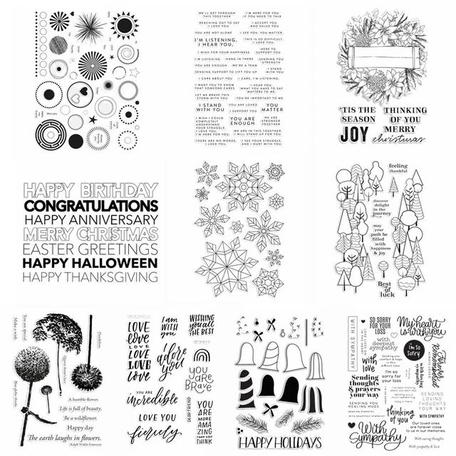 Snowflake Greetings Dandelion Clear Stamps Seal DIY Embossing Scrapbooking Craft