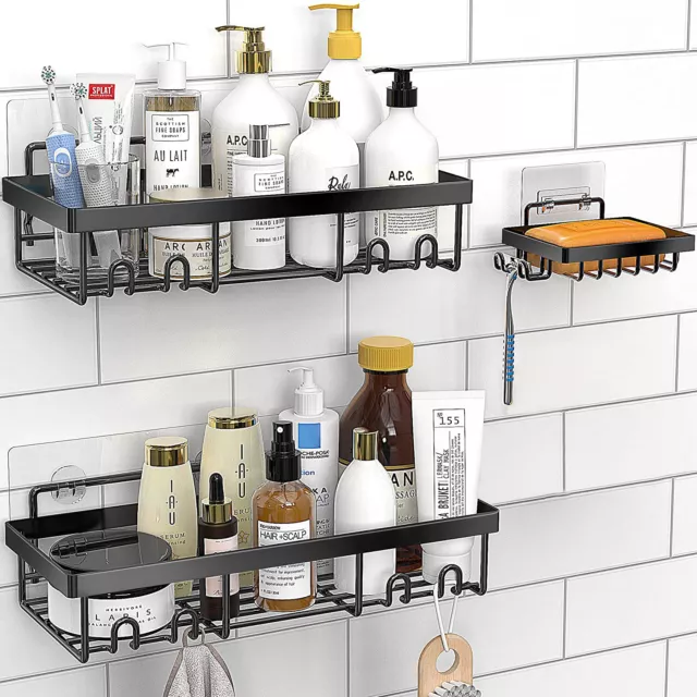 3-Pack Bathroom Shower Caddy Shelf Organizer Rack Storage Holder Wall Mounted