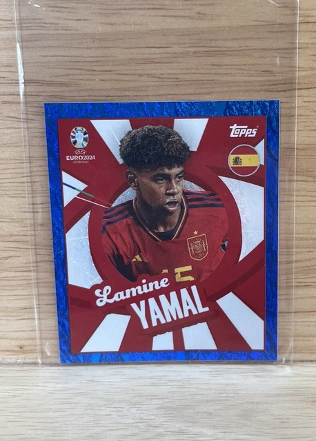TOPPS UEFA EURO 2024 Lamine Yamal Blue Parallel Sticker Esp Ptw - Very