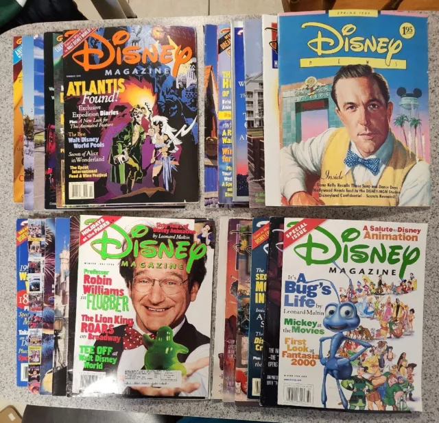 Lot (24) VTG 80s & 90s Disney News Magazines. Robin Williams Bugs LIFE Atlantis