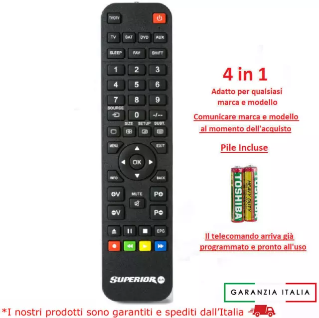 Telecomando Universale Compatibile Tv Lcd Led Televisore Decoder Ricevitori Dvd 3