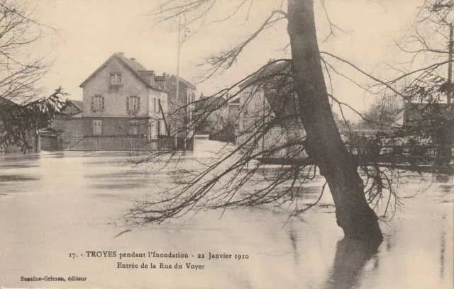 CPA 10 TROYES During the Flood January 1910 Entrance to Rue du Voyer
