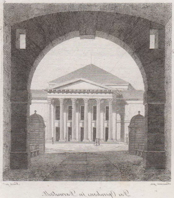 Darmstadt Opernhaus Original Grabado Noak 1822