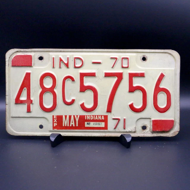 1970 71 INDIANA 48C5756 Madison County License Plate Expired Car Tag