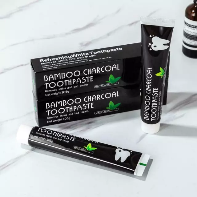 Bamboo Charcoal Toothpaste Mint Teeth Whitening Black Bad Remove Breath J1Z2