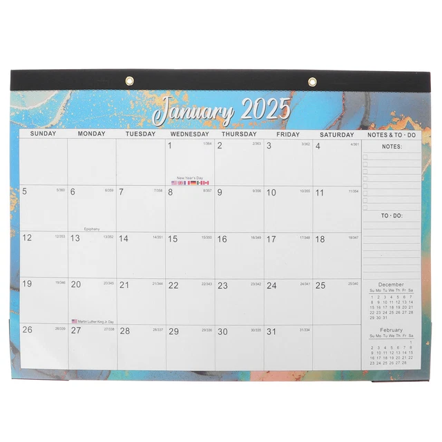 Calendrier Mural 18 Mois Janvier 2025 - Juin 2026 - Format Familial Minimaliste