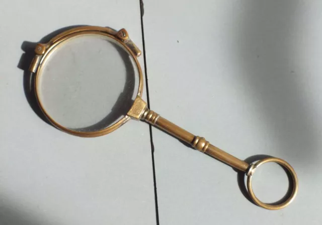 Ancienne Paire De Lunettes - Lorgnons Face À Main En Metal Dore