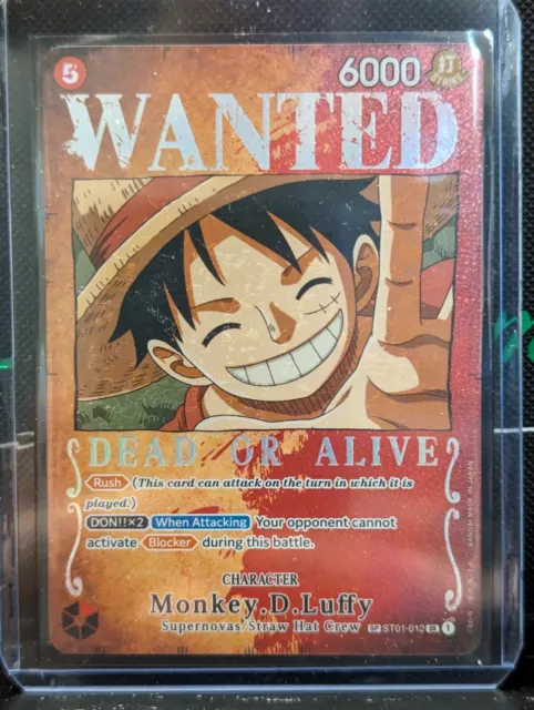 One Piece TCG Card Game MONKEY D LUFFY WANTED ST01-012 Parallel Alt Art OP03