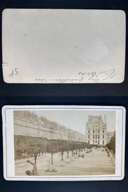 France, Paris, Palais des Tuileries Vintage cdv albumen print CDV, tirage albu