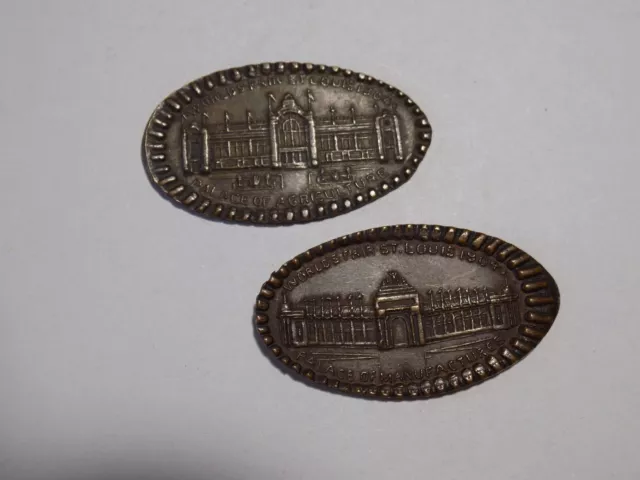 Elongated Ind Cents - WORLD'S FAIR ST. LOUIS 1904 - AGRICULTURE, MANUFACTURES