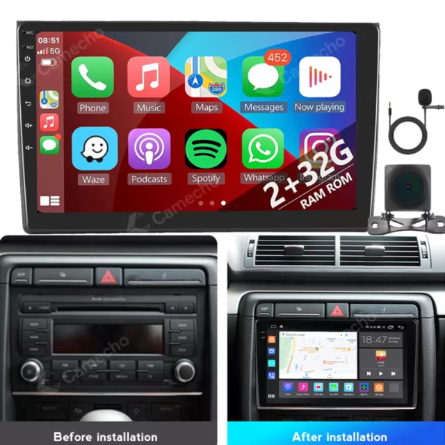 Autoradio Android 13 Für Audi A4 S4 RS4 8E B6 B7 GPS NAVI WIFI Carplay + Kamera