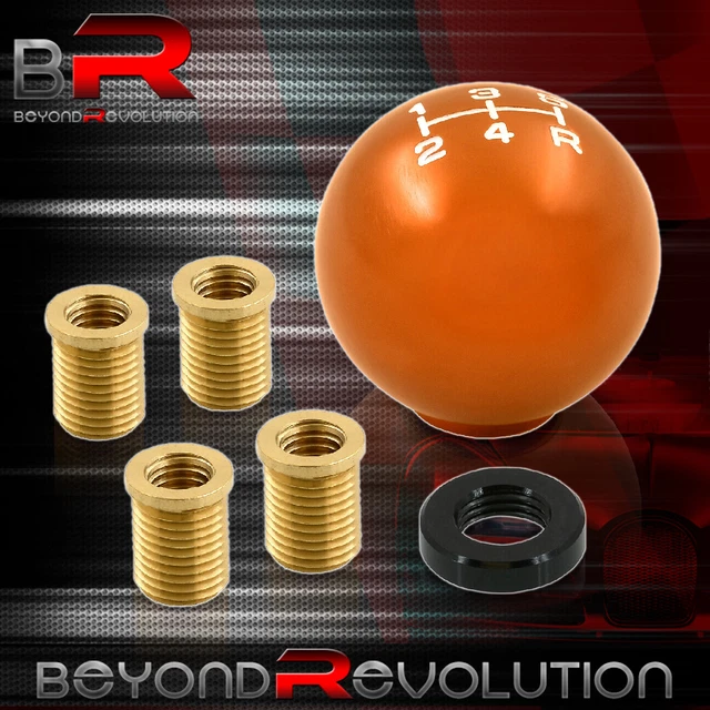 For Lotus M10X1.5 5 Speed Manual Round Shift Knob Gear Shifter M8 M10 M12 Orange