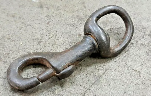 VINTAGE OLD RUSTIC Iron Shackle (Chain ) Log Chain Hook Slaid Link $42.75 -  PicClick
