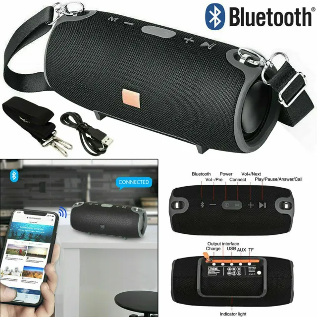 Altoparlante Bluetooth wireless portatile 40 W basso stereo impermeabile forte USB AUX FM