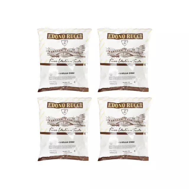 Edono Rucci Vanilla Chai Tea Latte Powder Mix 4 X 2 Lb Bags