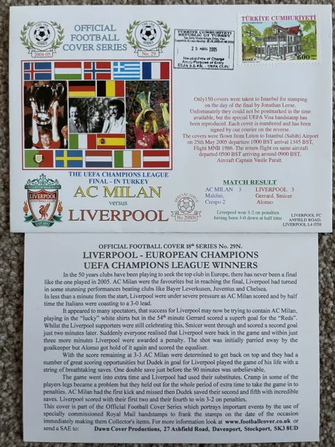 AC Milan v Liverpool Champions League  Final 25th May 2005 Dawn First Day Cover