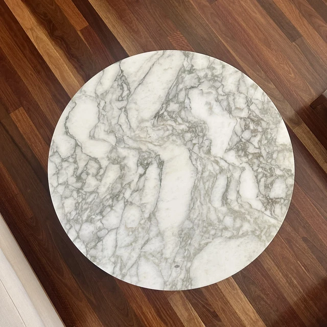 JARDAN CALACATTA GOLD Marble Round Coffee Table 97cm wide Canterbury