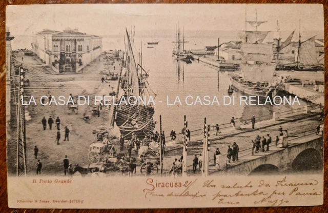 CARTOLINA SIRACUSA Il Porto Grande - ANNO 1902 - fp  VG