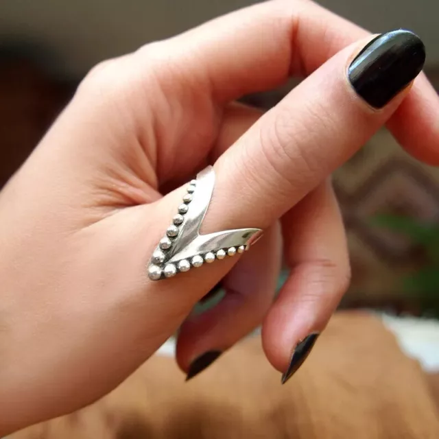 Chevron Thumb for Women ,925 Sterling Silver Band & Solid Handmade Ring All size