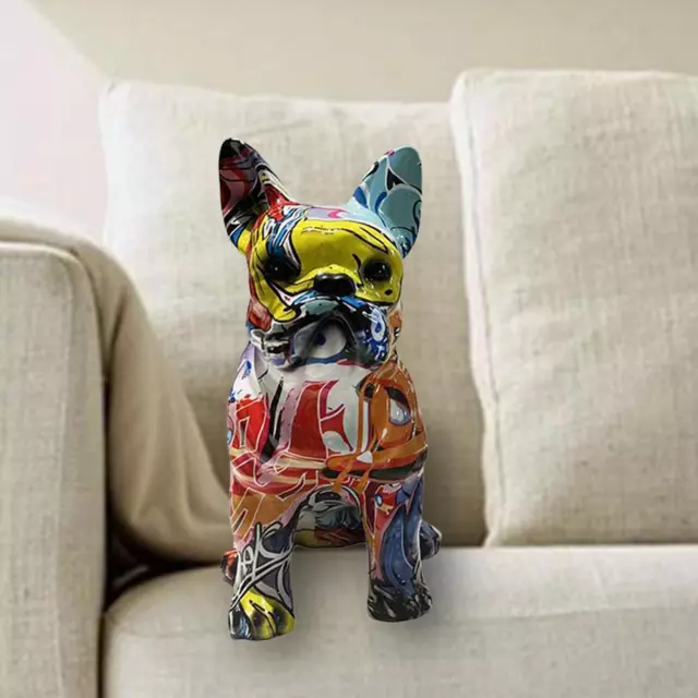 Graffiti Art Französische Bulldogge Statue Figur Skulptur Kunstharz