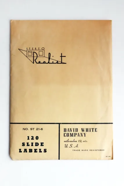 Stereo Realist 120 Slide Labels No. ST 21-6 David White Co. VG