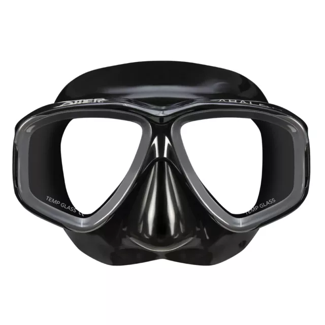 Maschera Sub Abalon Black Omer Pesca Apnea Silicone Vetro Temperato Mare Mask