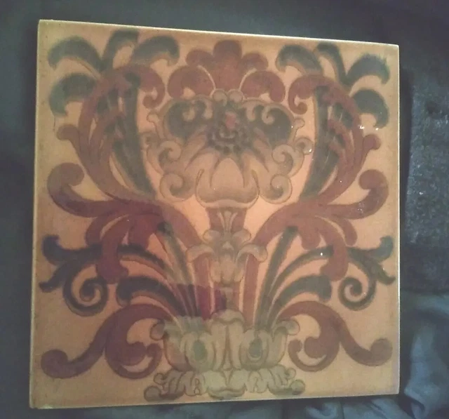 Antique Transfer Print Floral Tile Circa 1900's