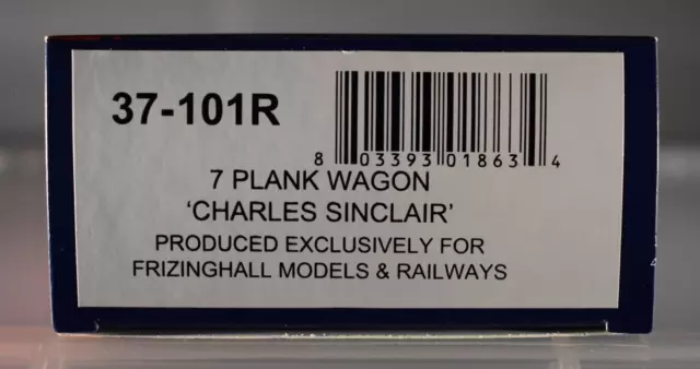 Bachmann Ltd Ed 7 Plank Fixed End Wagon - 'CHARLES SINCLAIR' - 37-101R - MIB 3