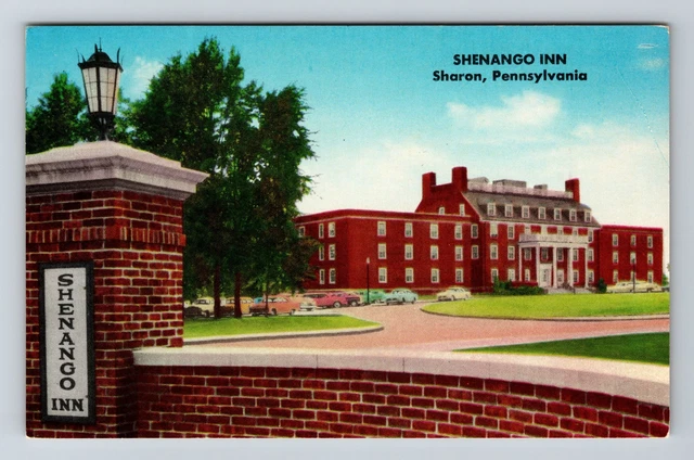 Sharon PA-Pennsylvania Shenango Inn Classic Cars Antique Vintage Postcard