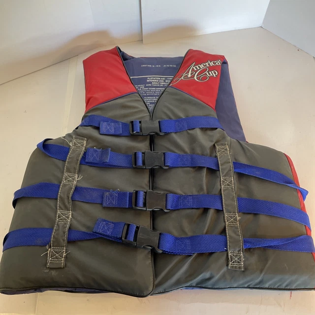 VTG. AMERICA’S CUP racing stripe Ski Boating Life Vest Jacket Buoyant