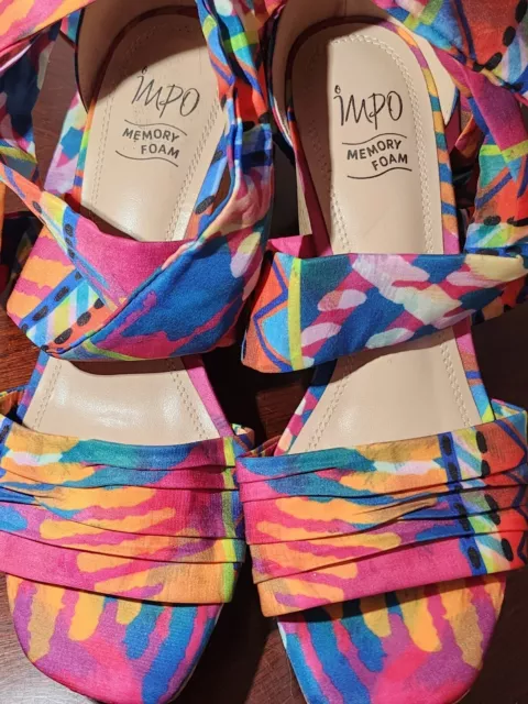 Impo Oaklyn Wedge Sandals Multicolored Fabric Size 8 